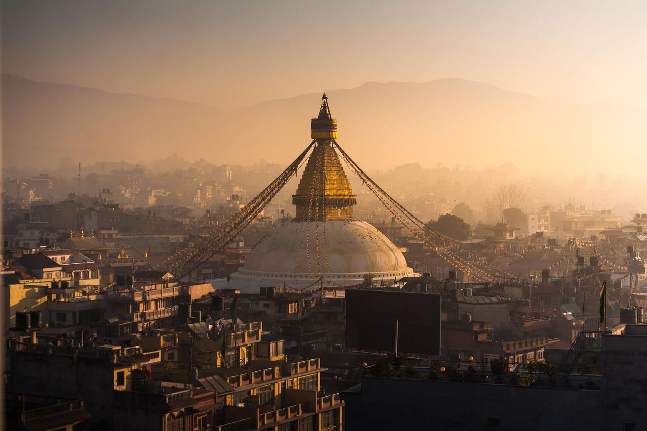 Boudhanath in Nepal morning Sunrise EBC