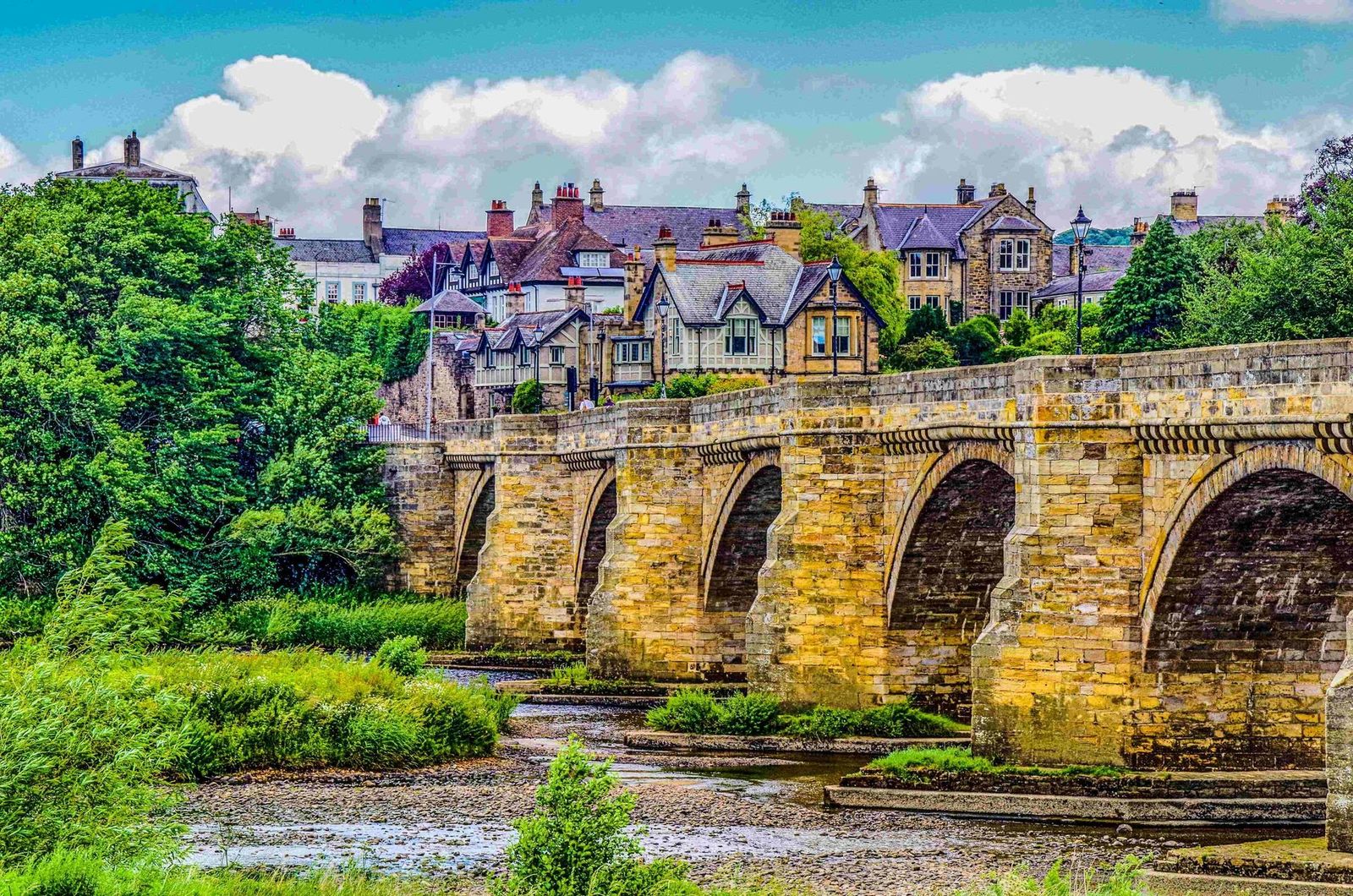Beautiful old Roman bridge Hadrians Wall