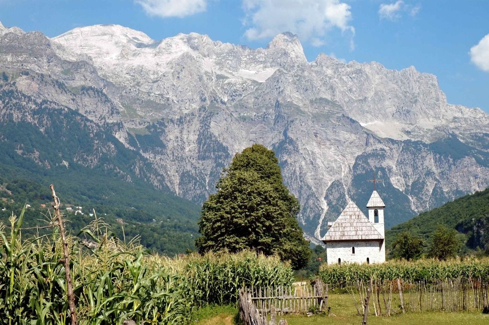 Church in Theth village, Prokletije mountains, Albania small
