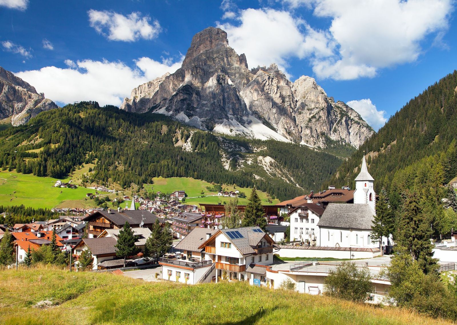 Corvara,In,Badia,,Church,In,Corvara,,Dolomites,,Italy