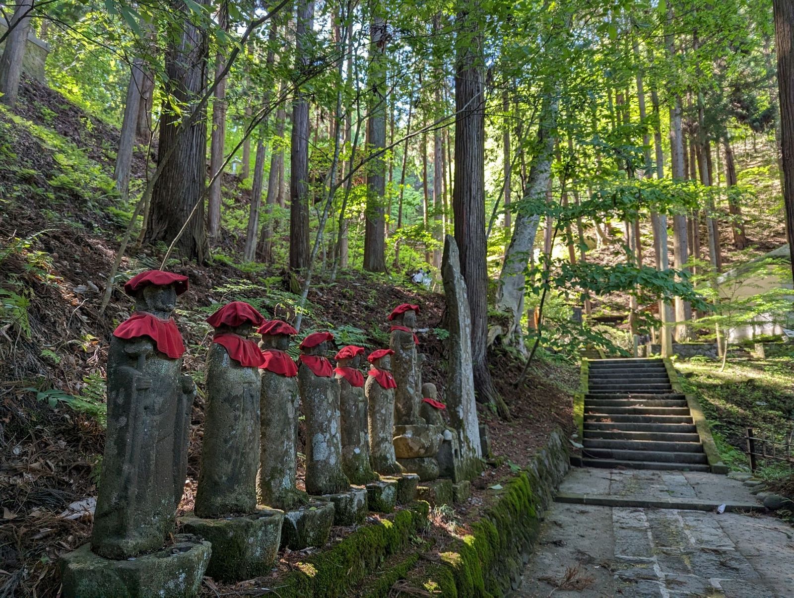 Jizo statue at Anrakuji Temple in Ueda, Nagano, Japan