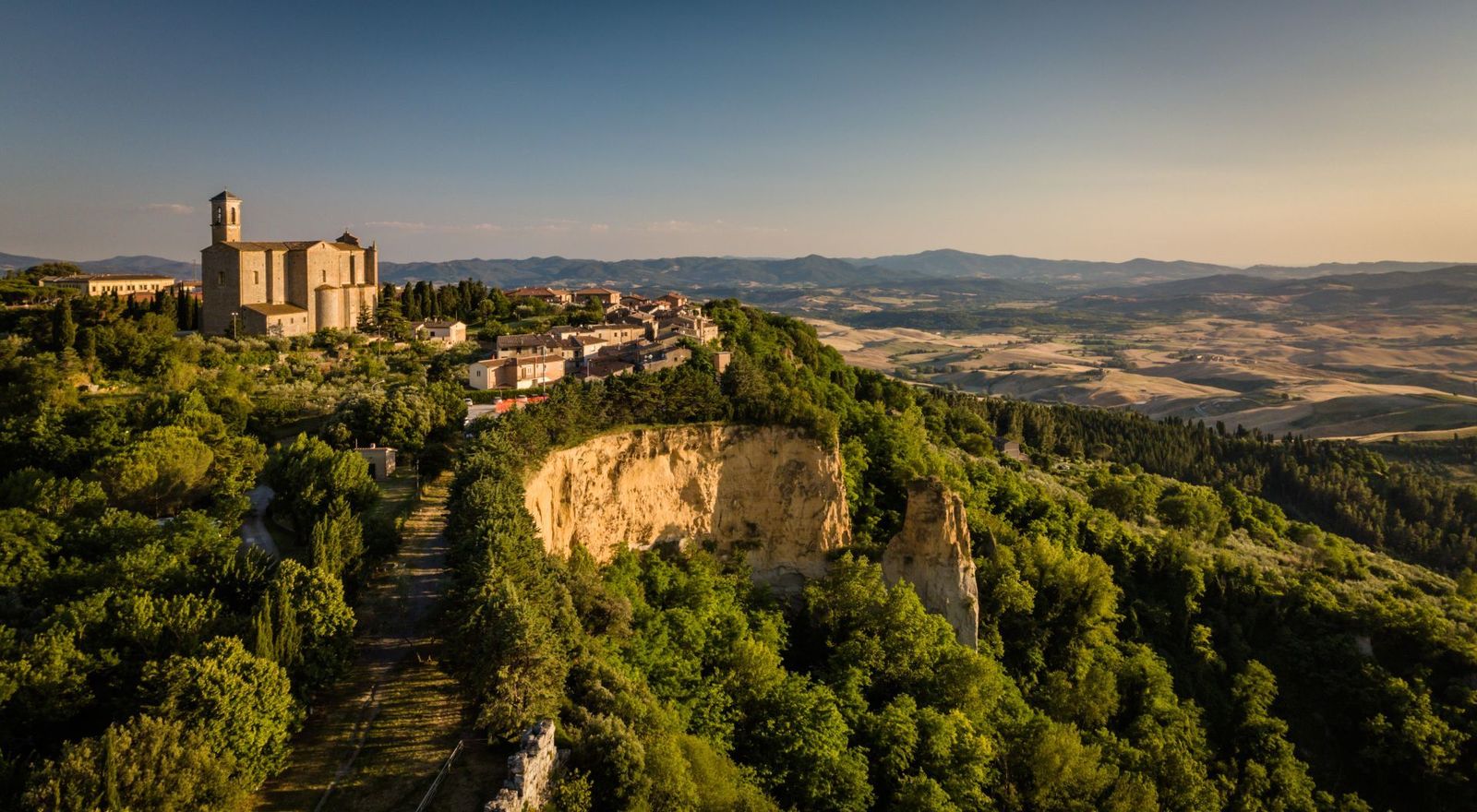 Spectacular aerial view of the old town of Volterra in Tuscany, Italy.jpg