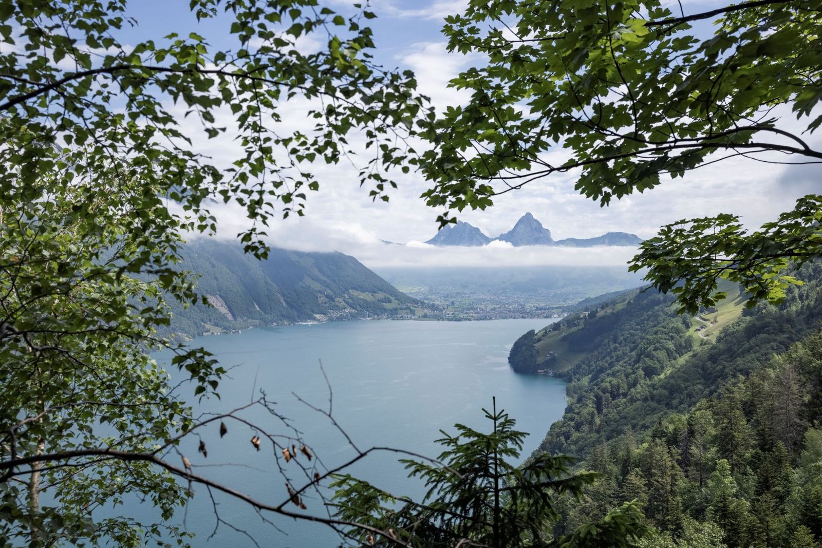 View of Lake Lucerne looking toward the distant peaks of the Mythen mountains-supplied by Eurortrek