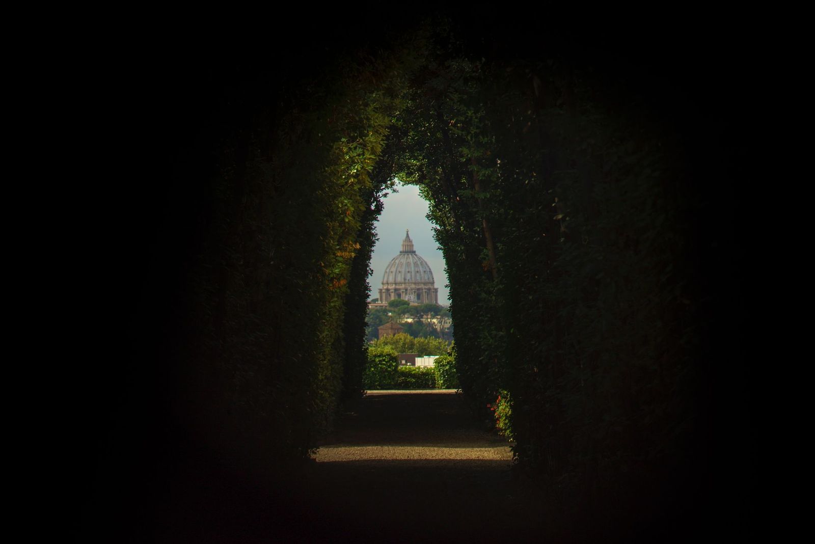 cupolone san pietro from an hidden garden
