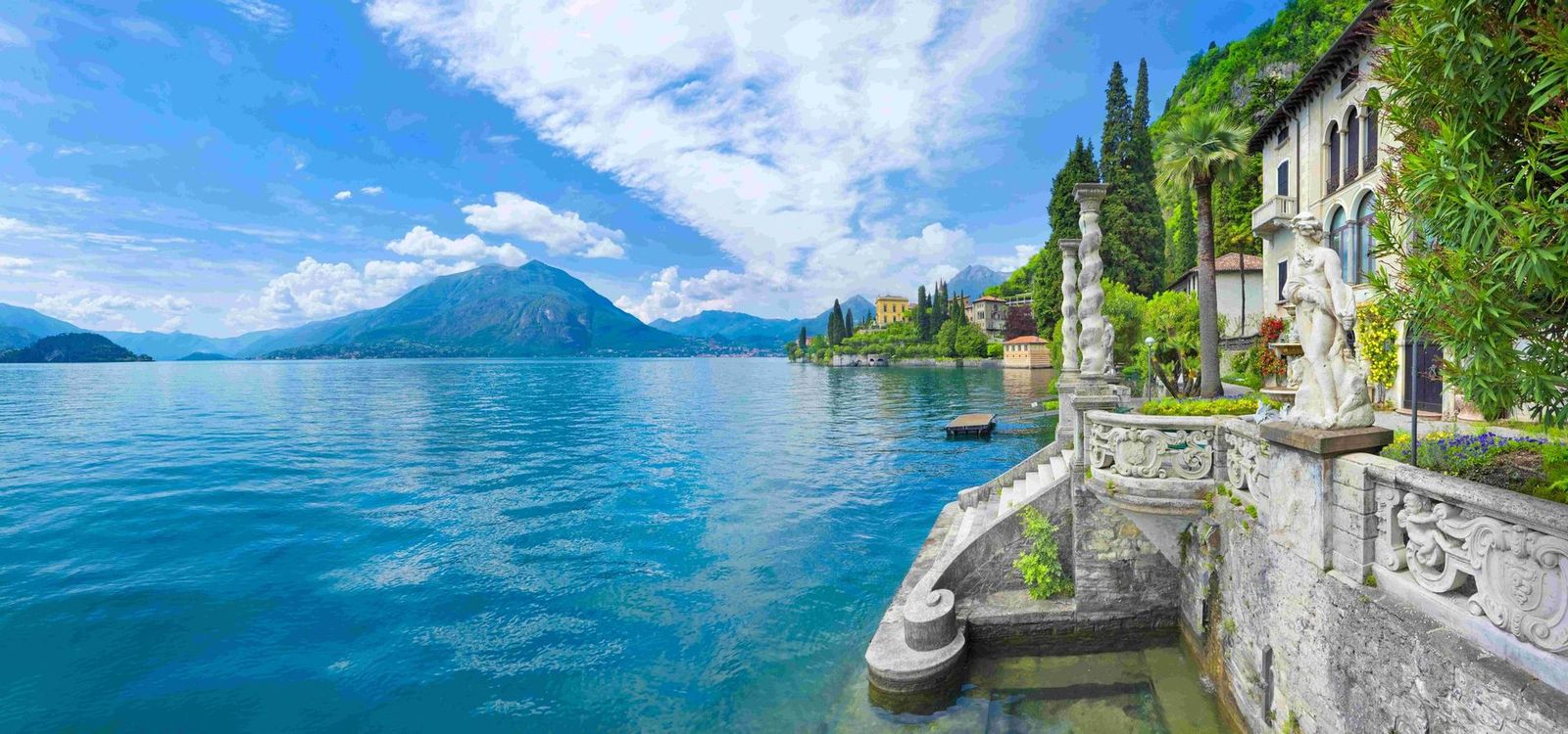 view of Lake Como from Villa Monastero park