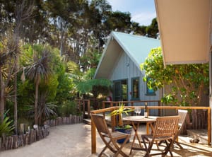 Awaroa lodge outdoor area