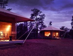 ikara safari camp tents at night