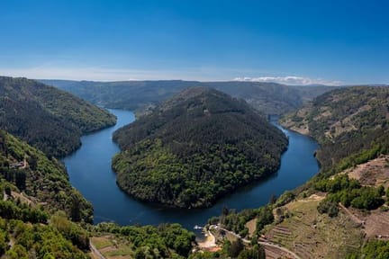 A view of the Minho River in from Cabo do Mundo scenic viewpoint