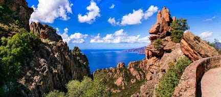 Calanches de Piana view over sea