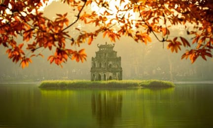 Turtle,Tower,In,Hanoi,,Vietnam.,Old,Quarters