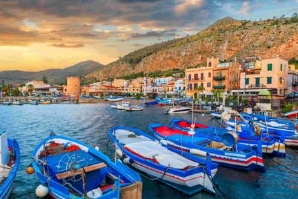 Palermo, Sicily, Italy in the Mondello area at dawn. smallsmall