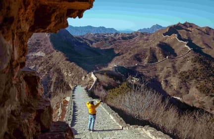 hiking on great wall