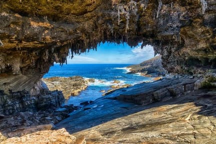 kangaroo island Wilderness Trail Admirals Arch view out to see