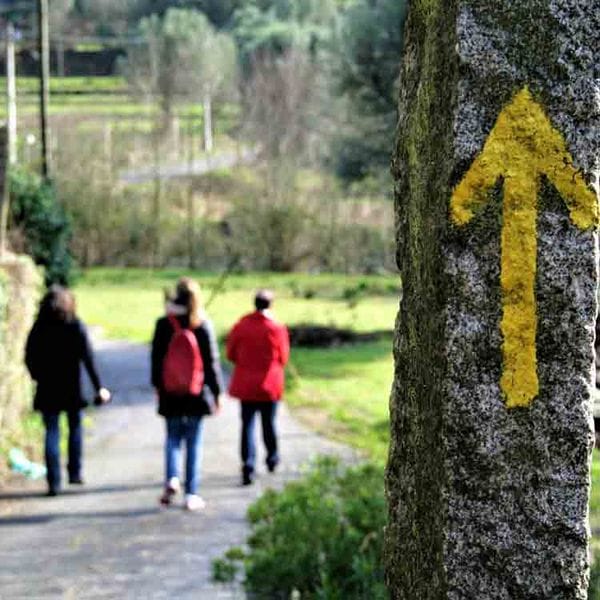 Portuguese-Camino de Santiago -walkers-on-the-track