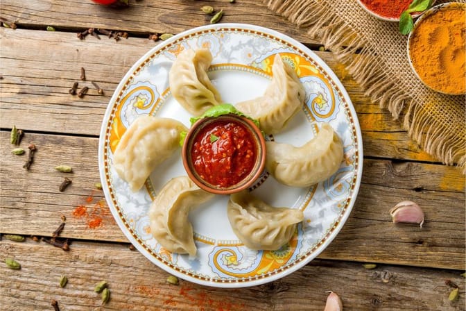 Momos Nepalese food Kathmandu Nepal