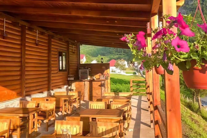 Moonlight Guesthouse Vusanje Outdoor dining Montenegro Balkans