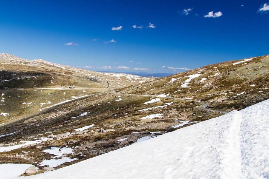 late snow Snowy Mountains walk