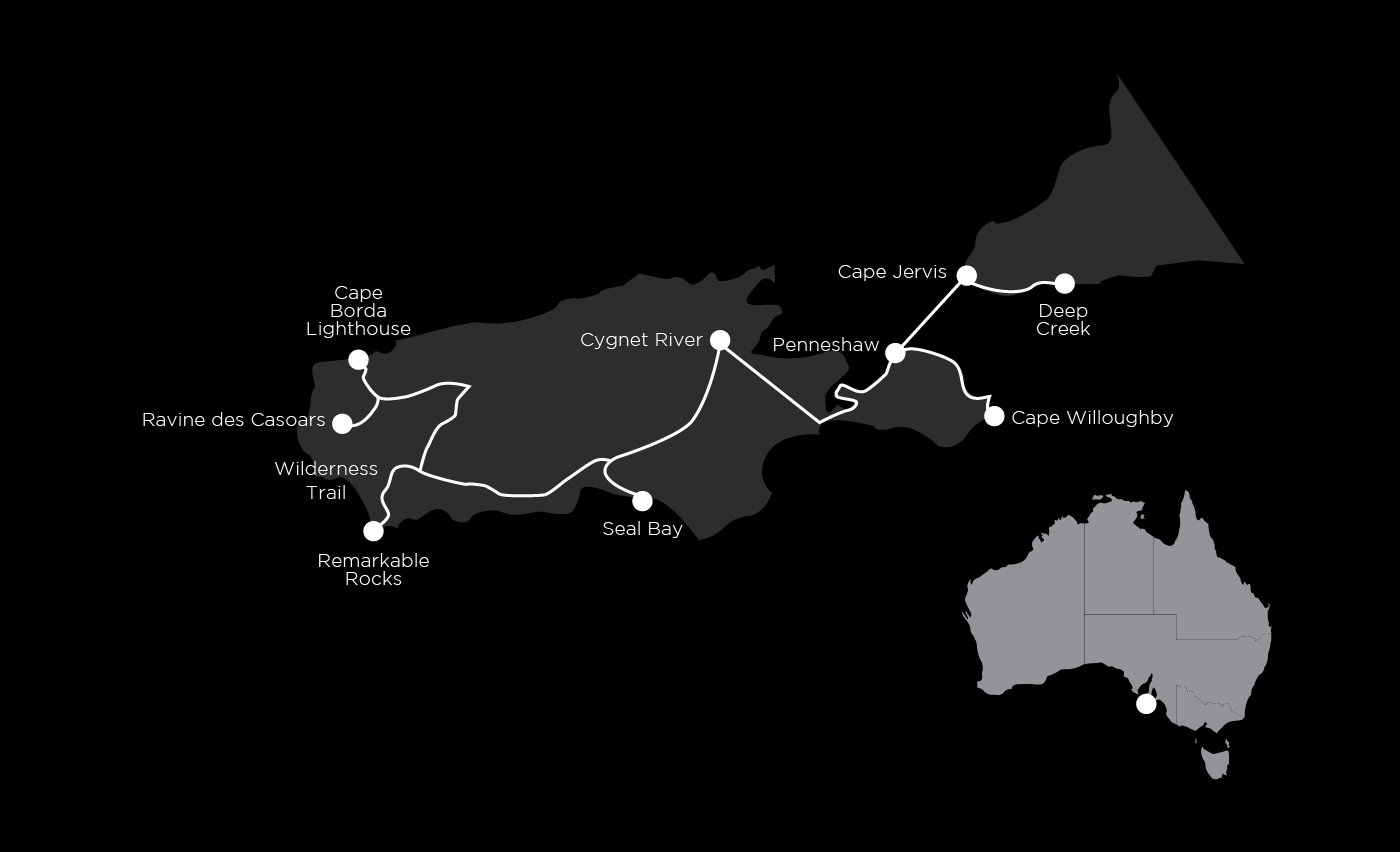 Kangaroo-Island-Wilderness Trail Group-Guided-Walking-Map