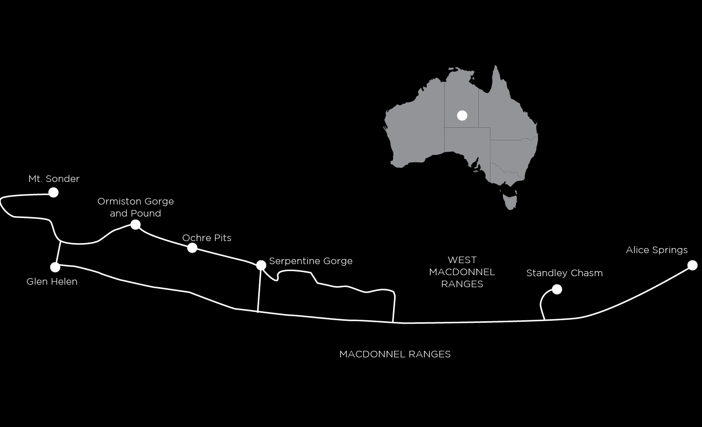 Larapinta Trail Group Guided Walking Map