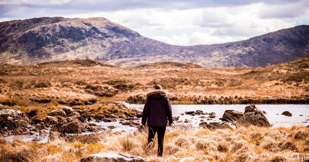 Hiker slow travelling in Scotland