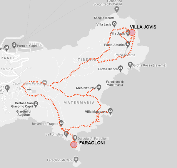 Amalfi Coast Capri Map walk