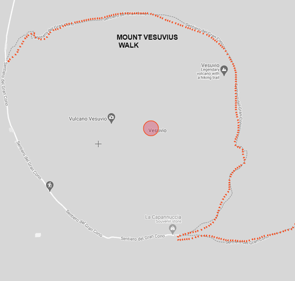 Amalfi Coast Vesuvius Walk map