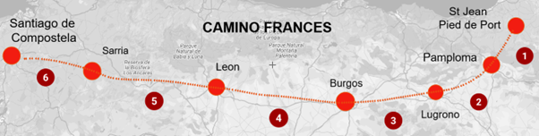 Camino Full Map Frances